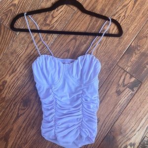 Lilac corset top with scrunches